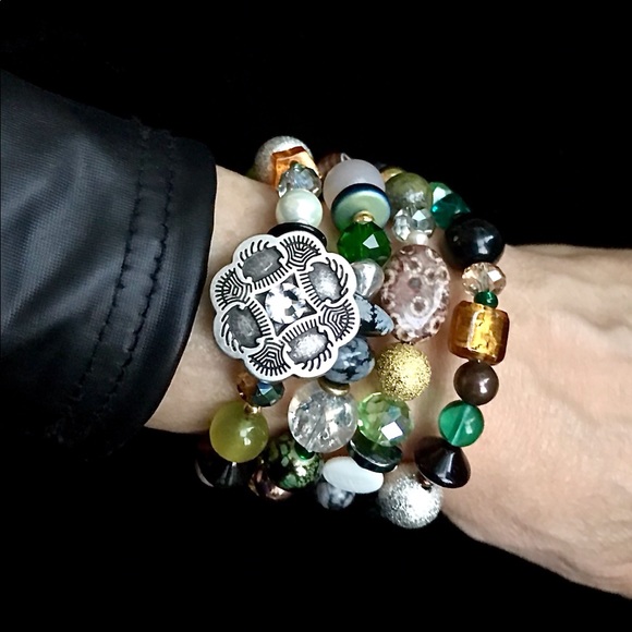 Hand Crafted Jewelry - Handmade Bracelet with Vintage and Modern Elements (NB71-4H) New Without Tags